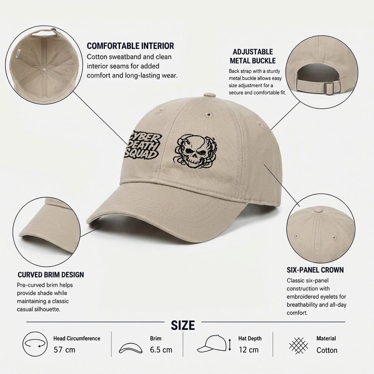 Embroidered Cyberpunk Cap | CYBER DEATH SQUAD