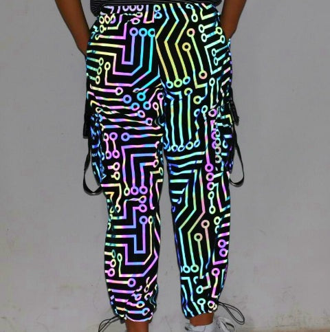Cyberpunkowa Świecąca Kurtka Hoodie Rebel LED Pants