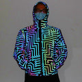 Cyberpunkowa Świecąca Kurtka Hoodie Rebel LED Black