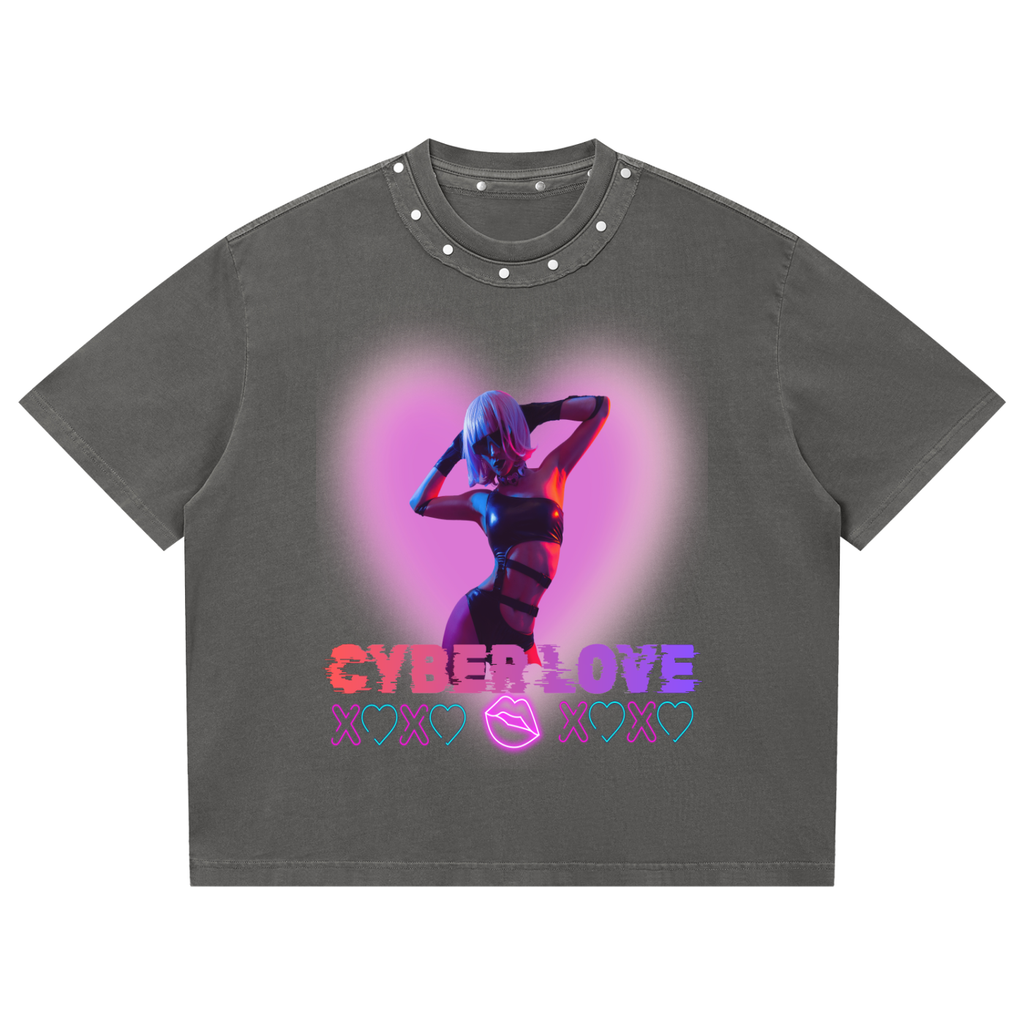 Cyberpunk Studded T-Shirt | Cyber Love