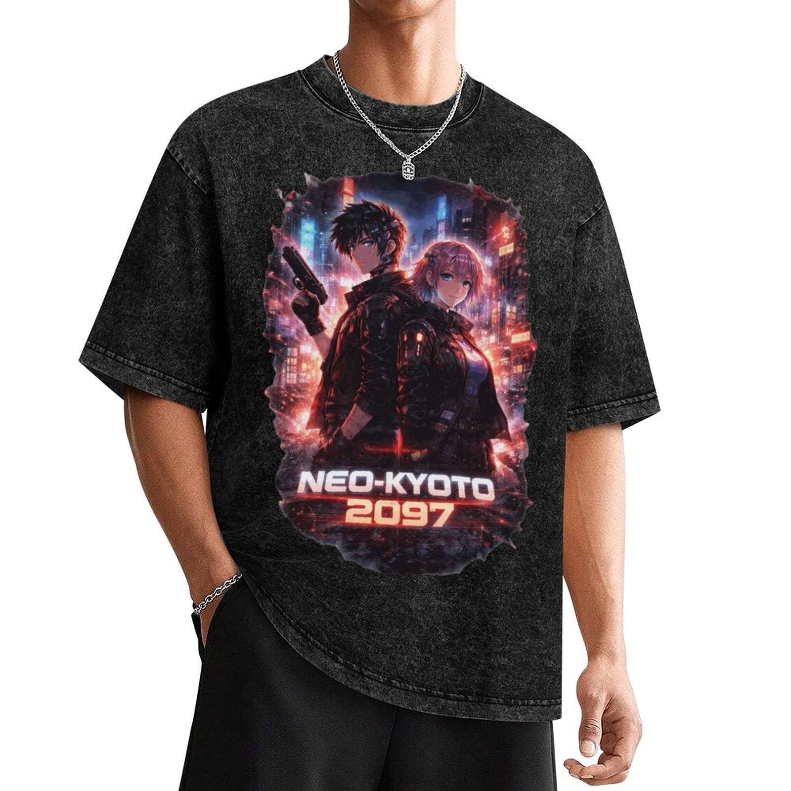 Cyberpunkowa Koszulka Neo Kyoto Anime | Neo Kyoto 2097 100% Cotton
