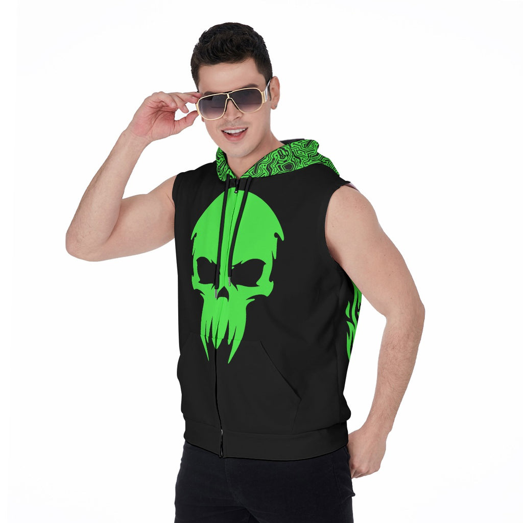 Cyberpunk Tank Hoodie | Cyber Dog Neon Green