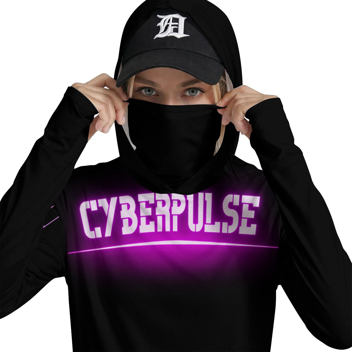 Cyberpunkowa Koszulka z Kapturem i Maską | Cyberpulse