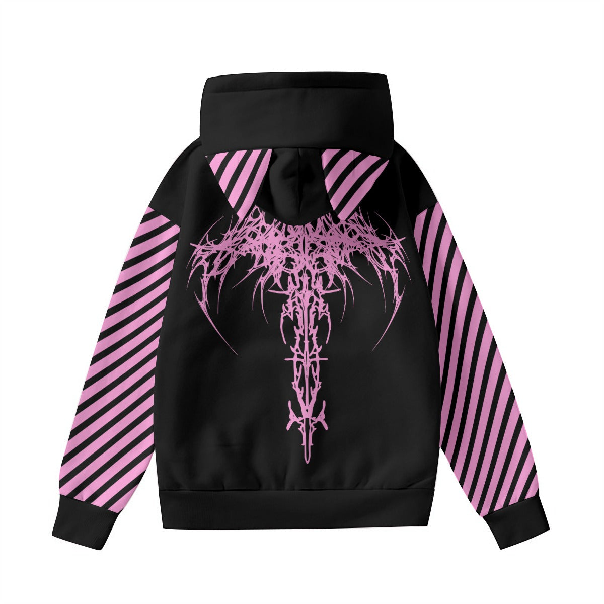 'End Game' Cat Ear Hoodie | E-Girl Pink Skull Hoodie
