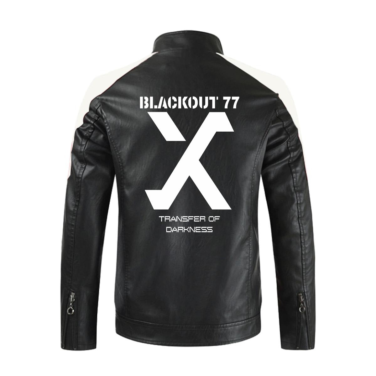 Men's Biker Jacket Techwear 'BLACKOUT 77' | Eco-Leather Ramoneska Black &amp; White