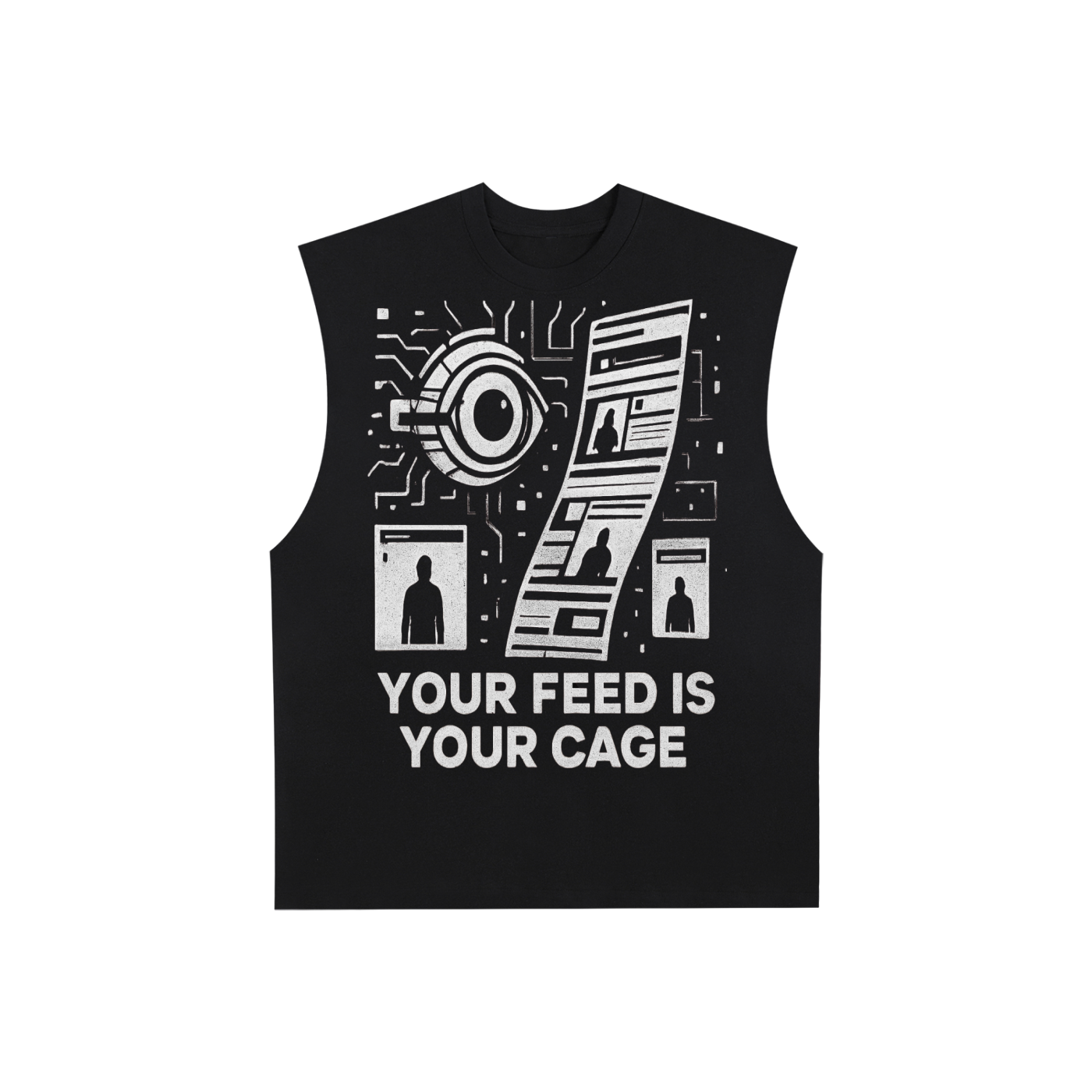 Dystopian Truths T-Shirt | Your Feed is Your Cage
