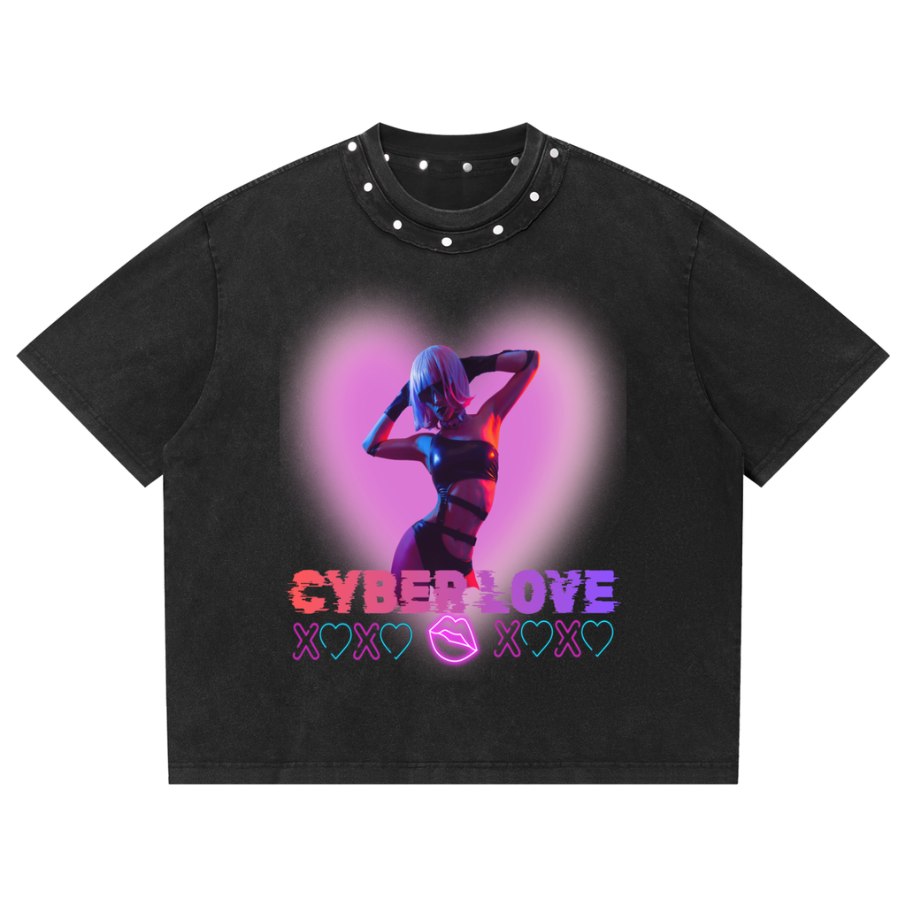 Cyberpunk Studded T-Shirt | Cyber Love