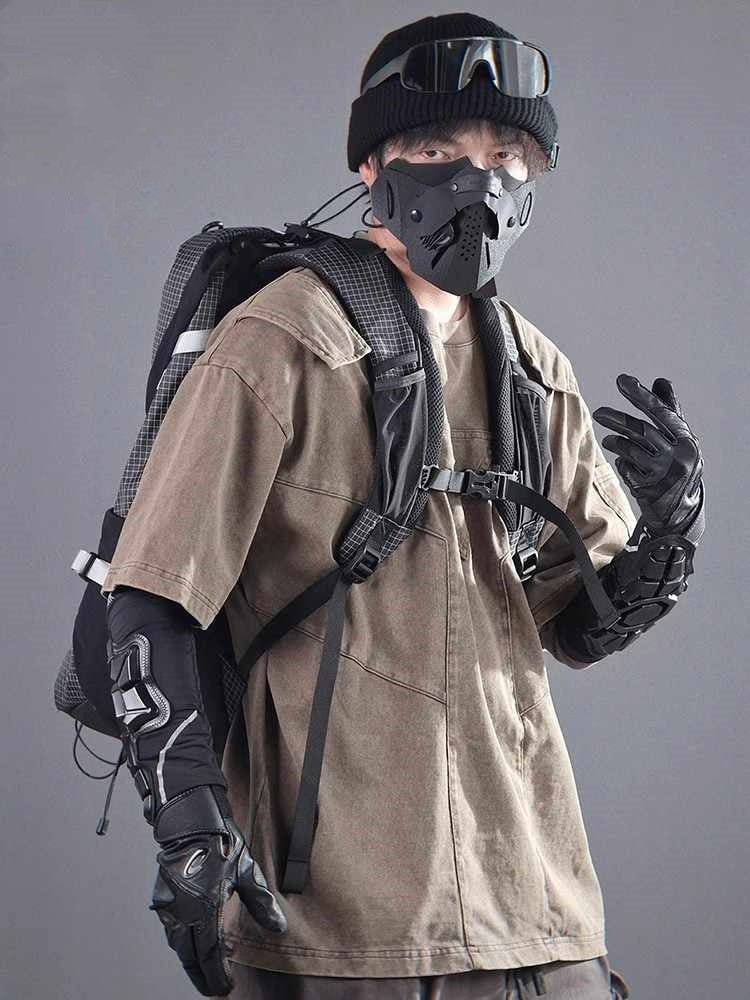 Dystopian Paneled Tactical T-shirt | Wasteland Scavenger T-shirt