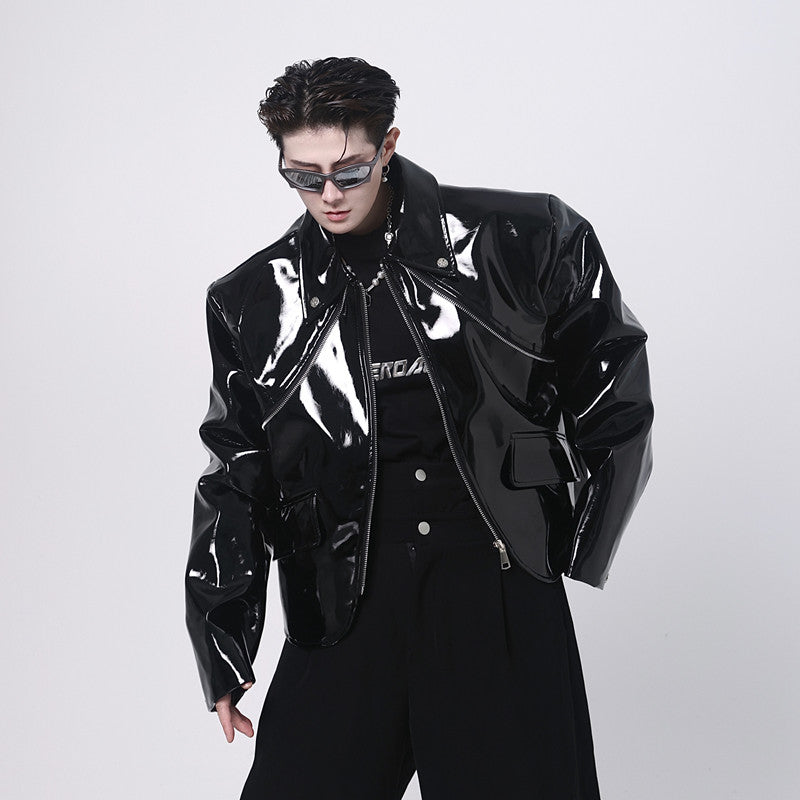 Cyberpunkowa Czarna Kurtka Pure Black Leather