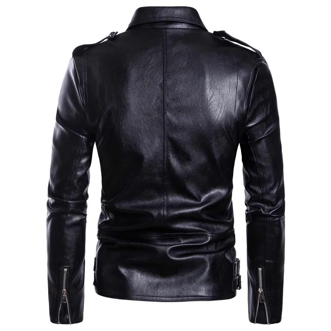 Czarna Skórzana Kurtka Dystopic Basic