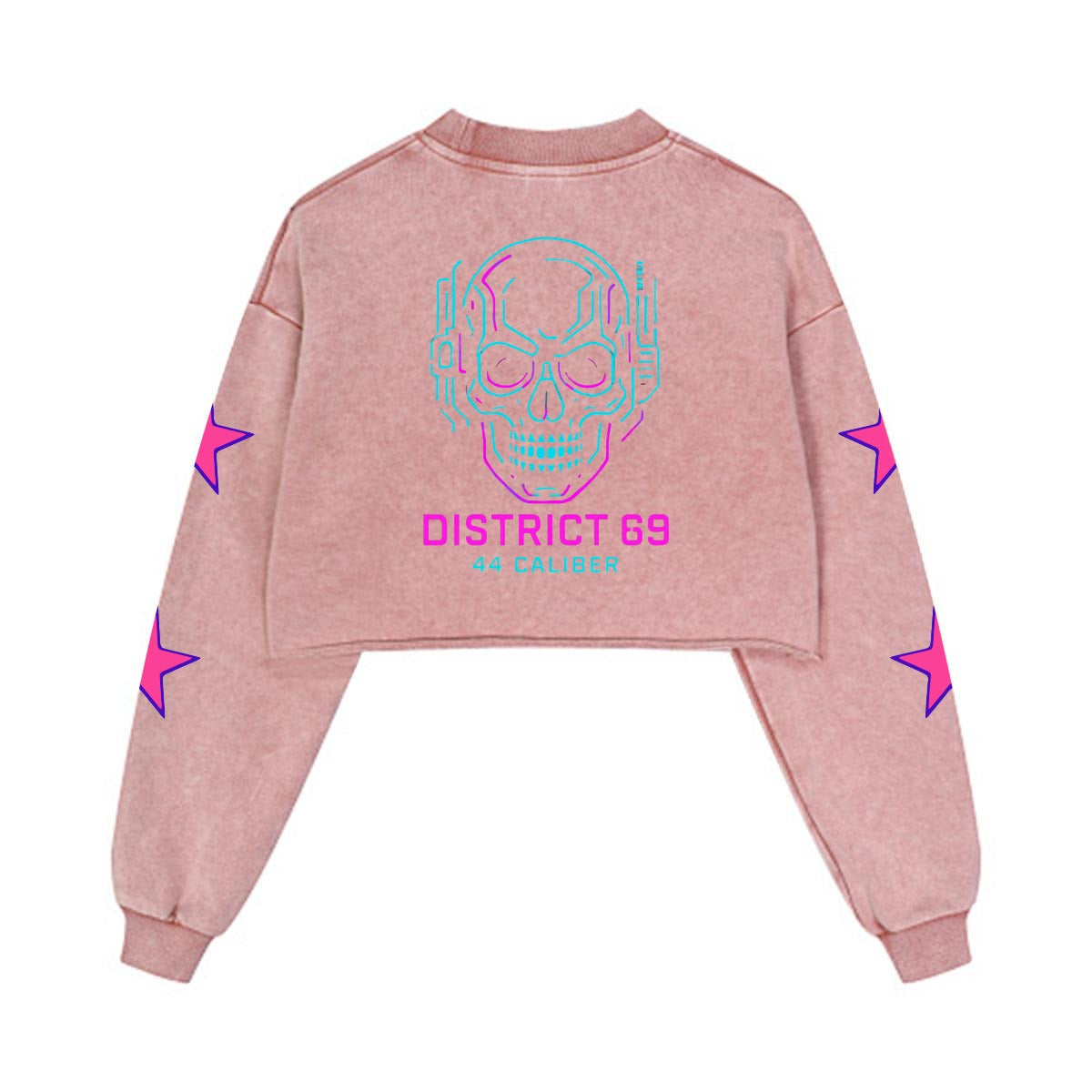 Damska Bluza Cyberpunkowa | DISTRICT 69 Punk Future Cotton Crop Sweatshirt