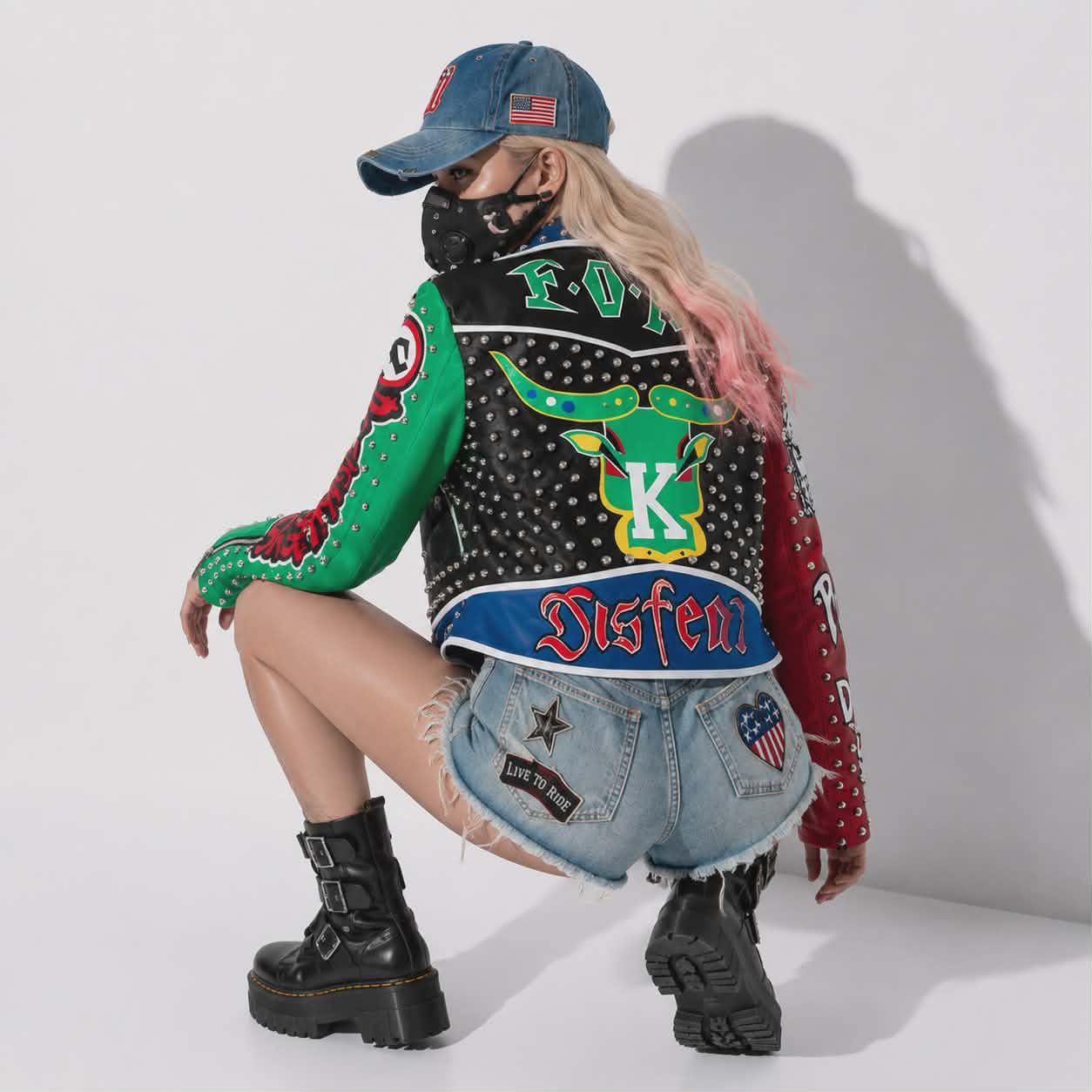 Cyberpunkowa Kurtka Nomadzka Bufflo Cyber Road | Cyberpunk American PU Jacket