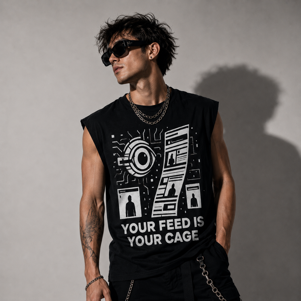 Dystopian Truths T-Shirt | Your Feed is Your Cage