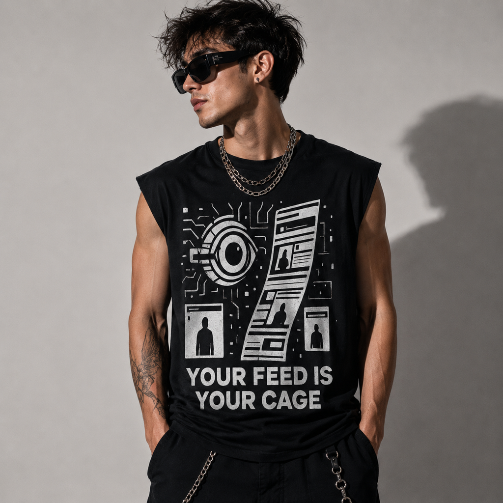Dystopian Truths T-Shirt | Your Feed is Your Cage