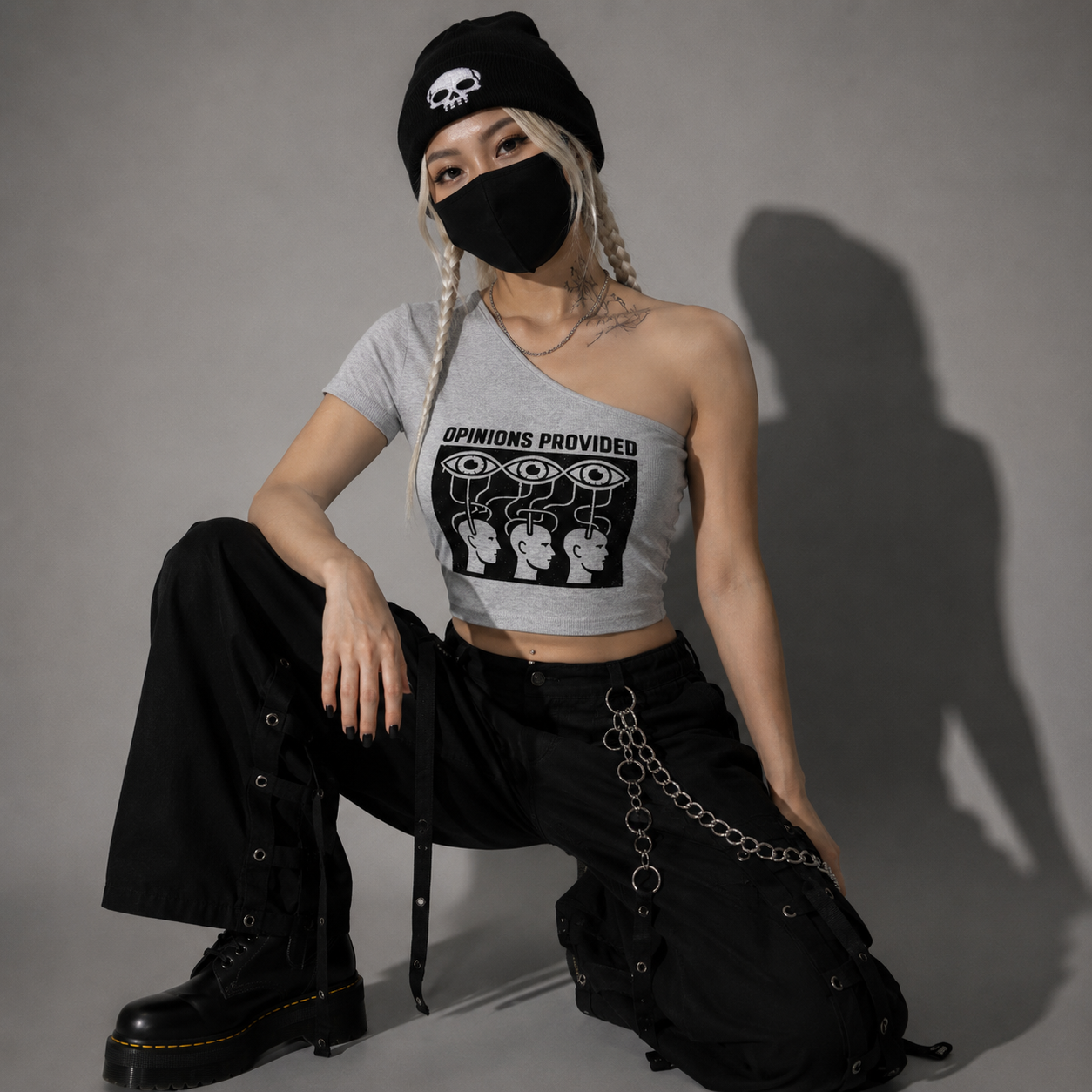 Asymmetric Dystopian Women's Crop Top Dystopic Truth | Opinion Provided