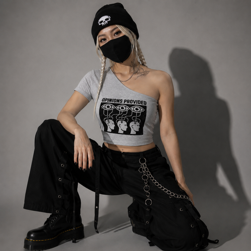 Asymmetric Dystopian Women's Crop Top Dystopic Truth | Opinion Provided