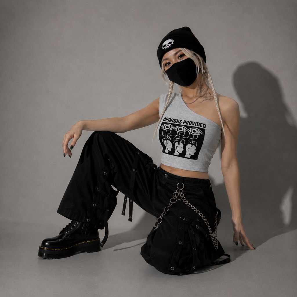 Asymmetric Dystopian Women's Crop Top Dystopic Truth | Opinion Provided