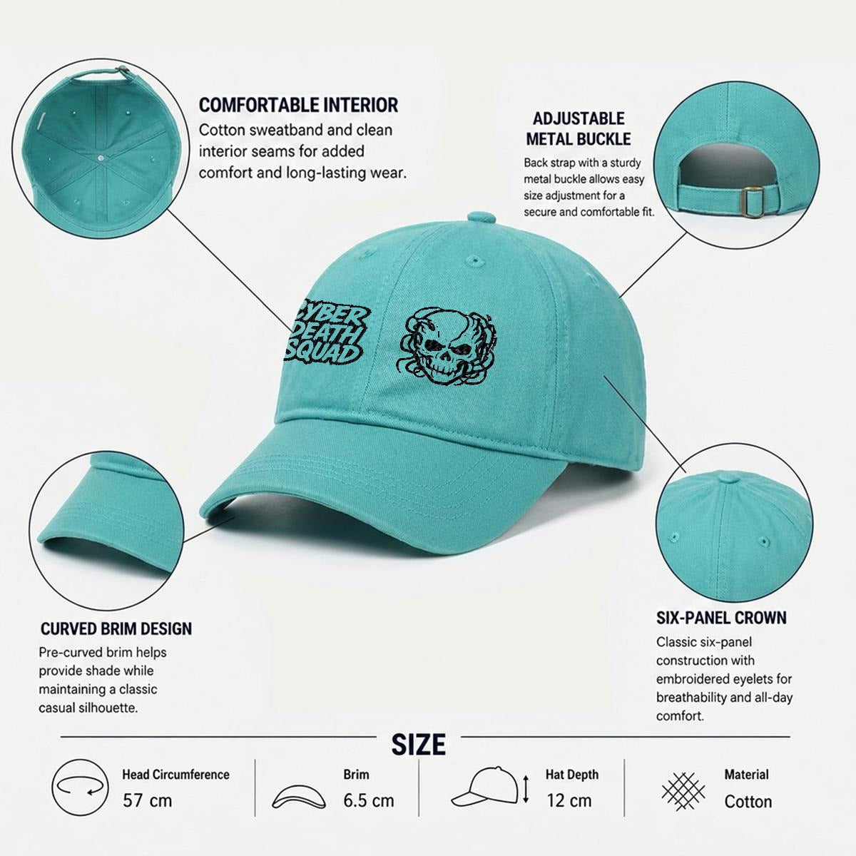 Embroidered Cyberpunk Cap | CYBER DEATH SQUAD