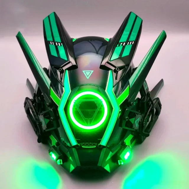 Korporacyjna Bojowa Maska Cyberpunkowa Ultra Bodyguard Model AV-7 Green