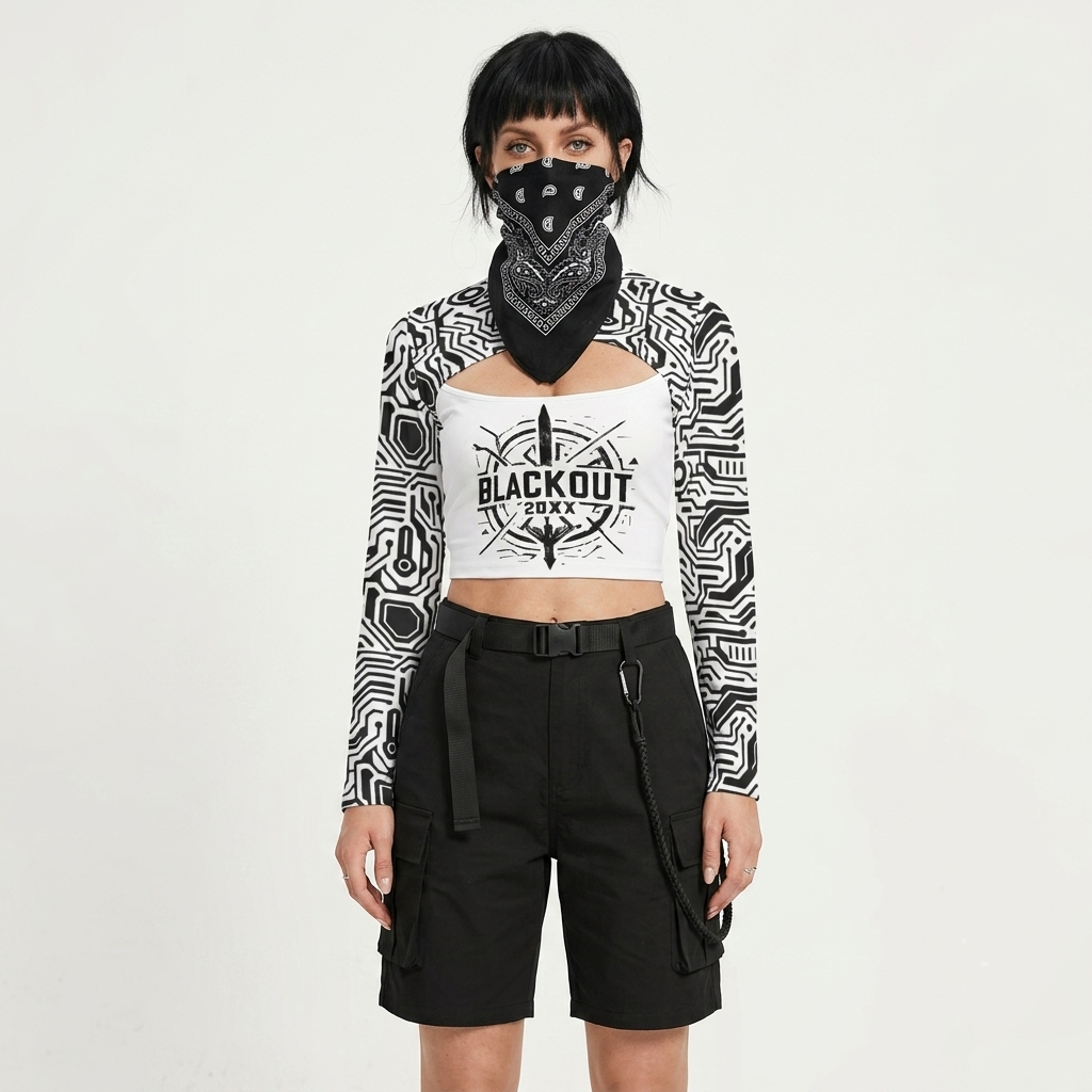 Techwear Crop Top BLACKOUT 20XX