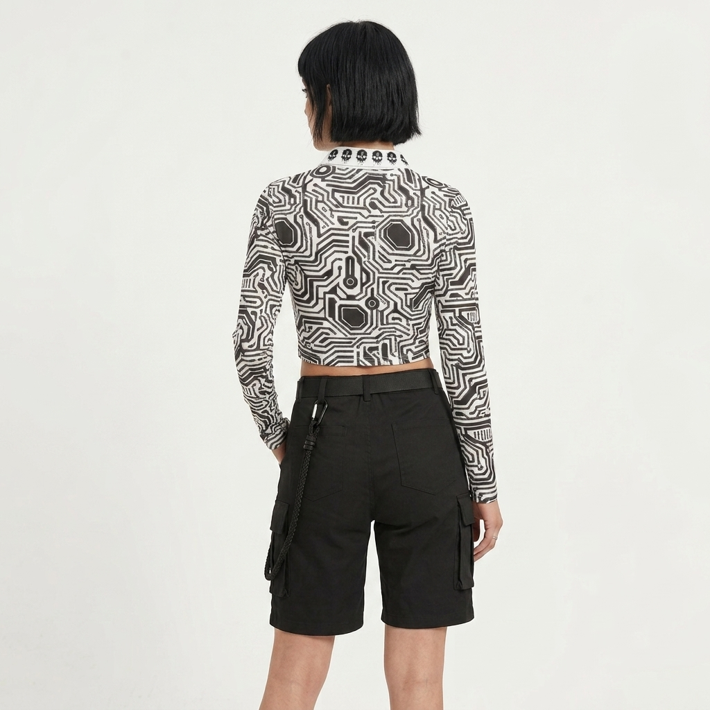 Techwear Crop Top BLACKOUT 20XX