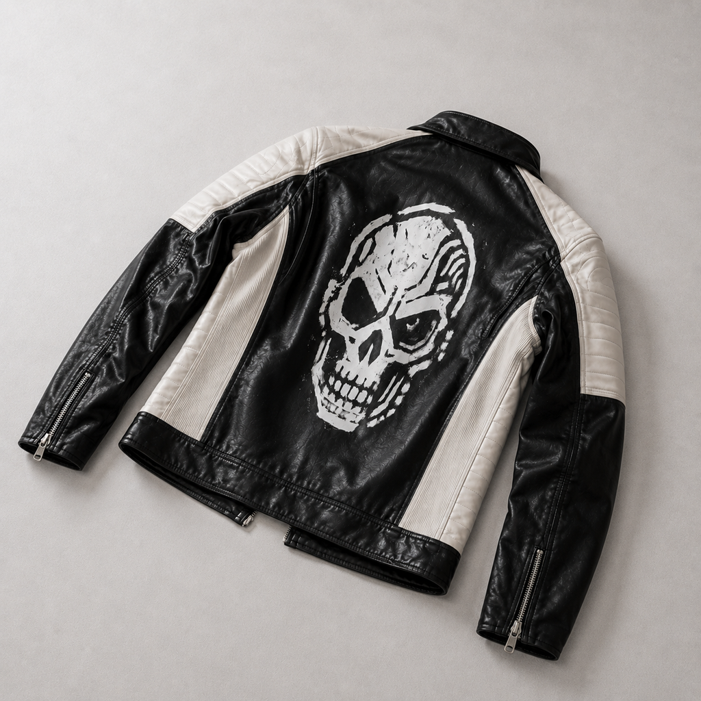 Men's Cyberpunk Motorcycle Jacket | Cyber Death Squadron | PU
