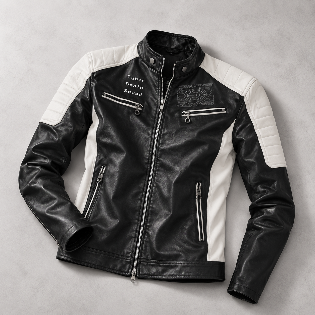 Men's Cyberpunk Motorcycle Jacket | Cyber Death Squadron | PU