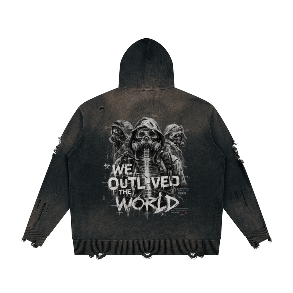 Post-Apocalyptic Unisex Hoodie | We Outlived the World | Cotton 760 gsm