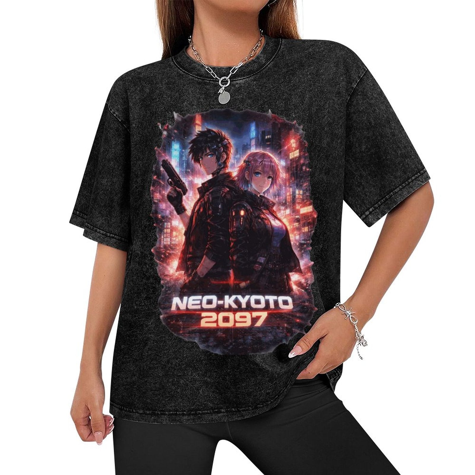 Cyberpunkowa Koszulka Neo Kyoto Anime | Neo Kyoto 2097 100% Cotton