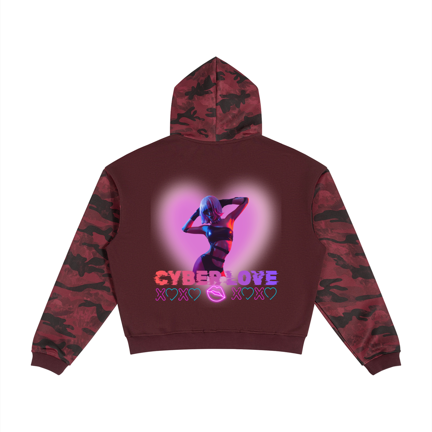 Cyberpunk Hoodie Camo | CYBER LOVE x PLASTIC DEATH | 350gsm