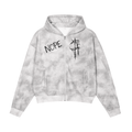 Acid Wash Zip-Up Hoodie 'The War Never Ended' | Dystopian Streetwear