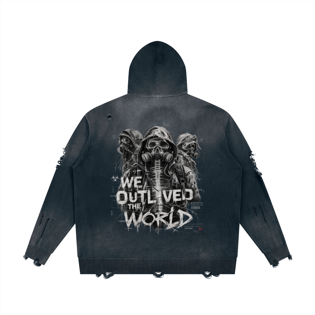 Post-Apocalyptic Unisex Hoodie | We Outlived the World | Cotton 760 gsm