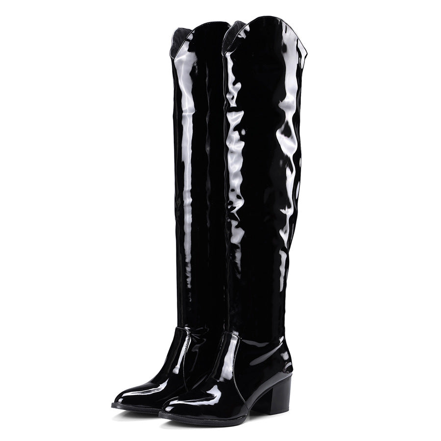 Damskie Buty Cyberpunkowe | Glamour Neon Black Boots Est. 2049