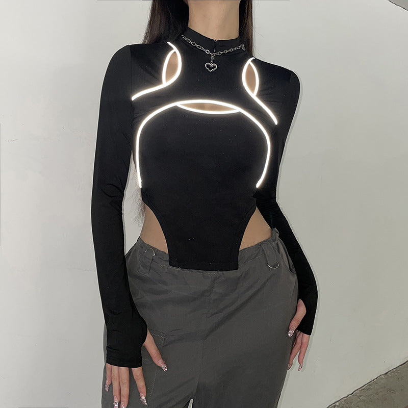 Women's Techwear Crop Top | Cyberpunk Battle Girl Top Model 1