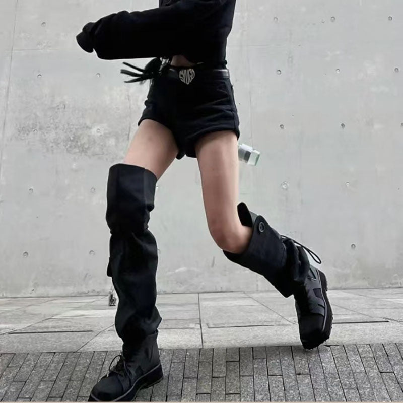 Cyberpunkowe Wysokie Buty | Neo-Kyoto Est. 2046 | Hight Black Boots