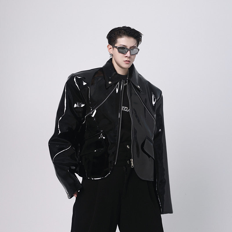 Cyberpunkowa Czarna Kurtka Pure Black Leather