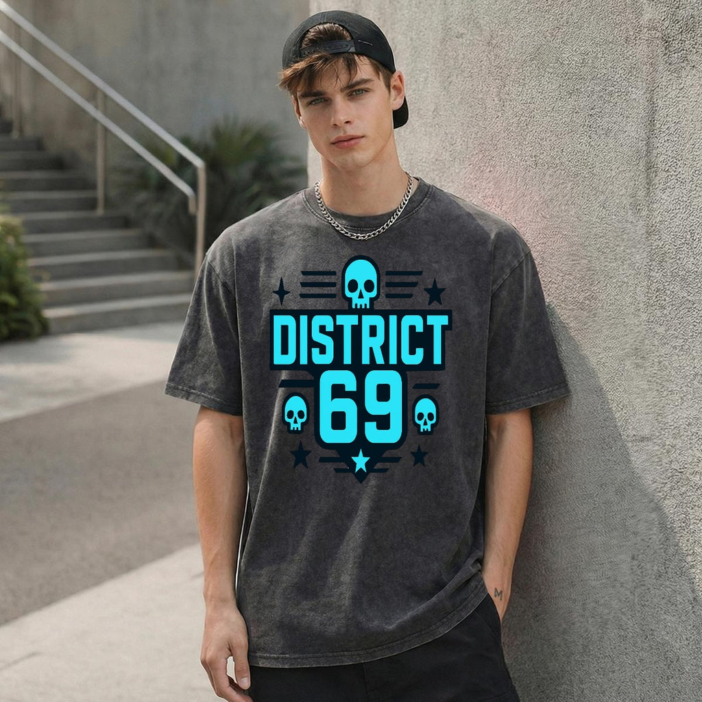 Męski Cyberpunkowy T-shirt DISTRICT 69 Street